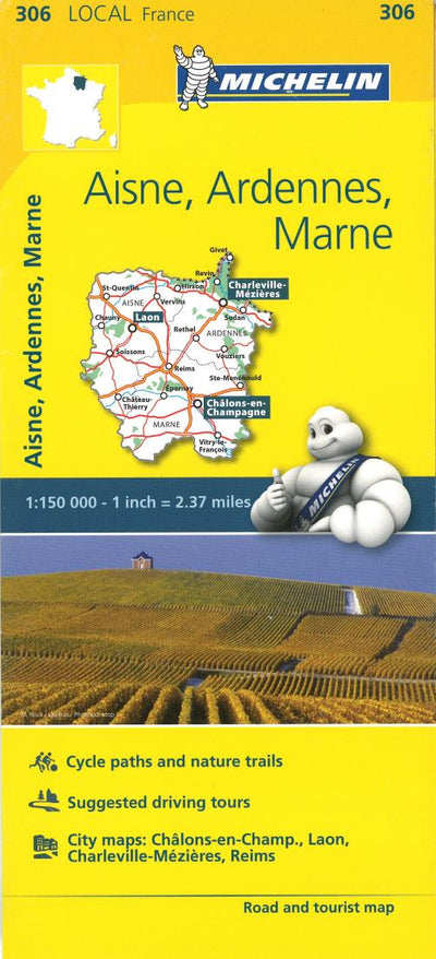Aisne, Ardennes, Marne: Road And Tourist Map = Aisne, Ardennes, Marne: Carte Routière Et Touristique