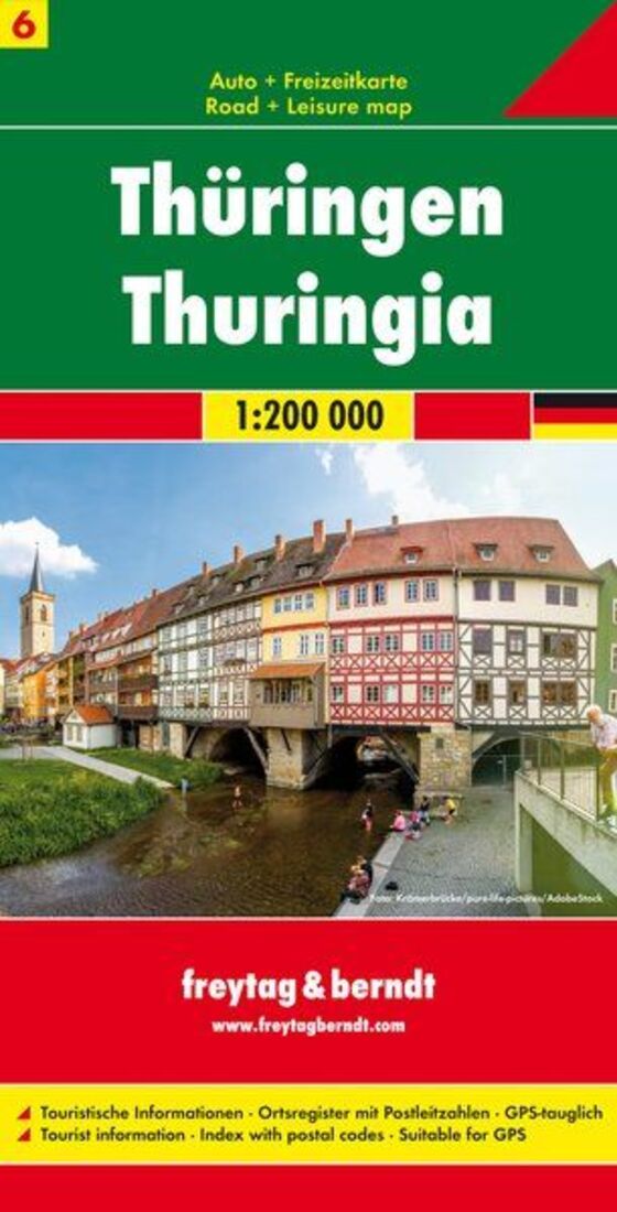 Thuringen Germany Road Map 1:200,000