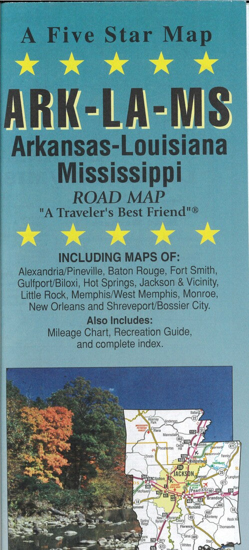 Arkansas / Louisana / Mississippi Road Map