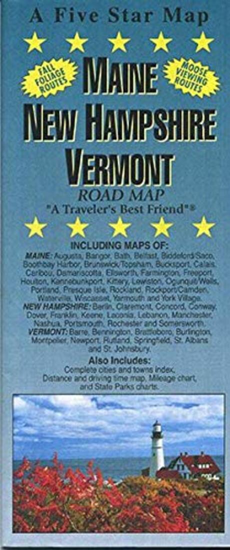 Maine / New Hampshire / Vermont Road Map