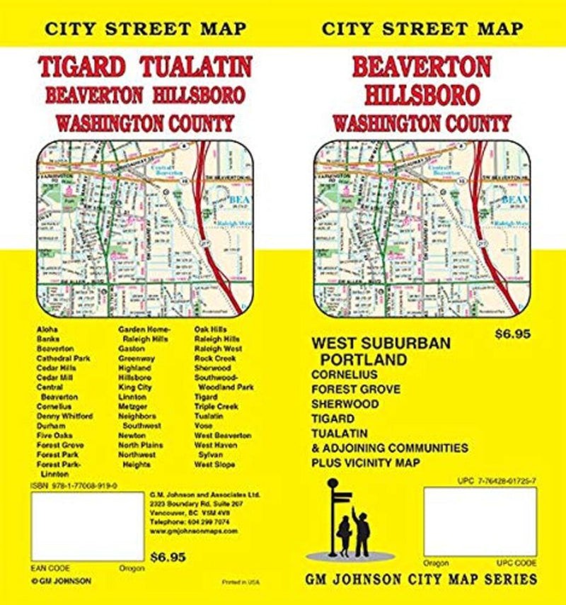 Beaverton: Hillsboro: Washington County: City Street Map = Tigard: Tualatin: Beaverton: Hillsboro: Washington County: City Street Map