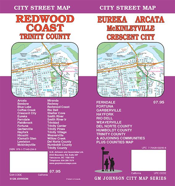 Eureka: Arcata: Mckinleyville: Crescent City: City Street Map = Redwood Coast: City Street Map