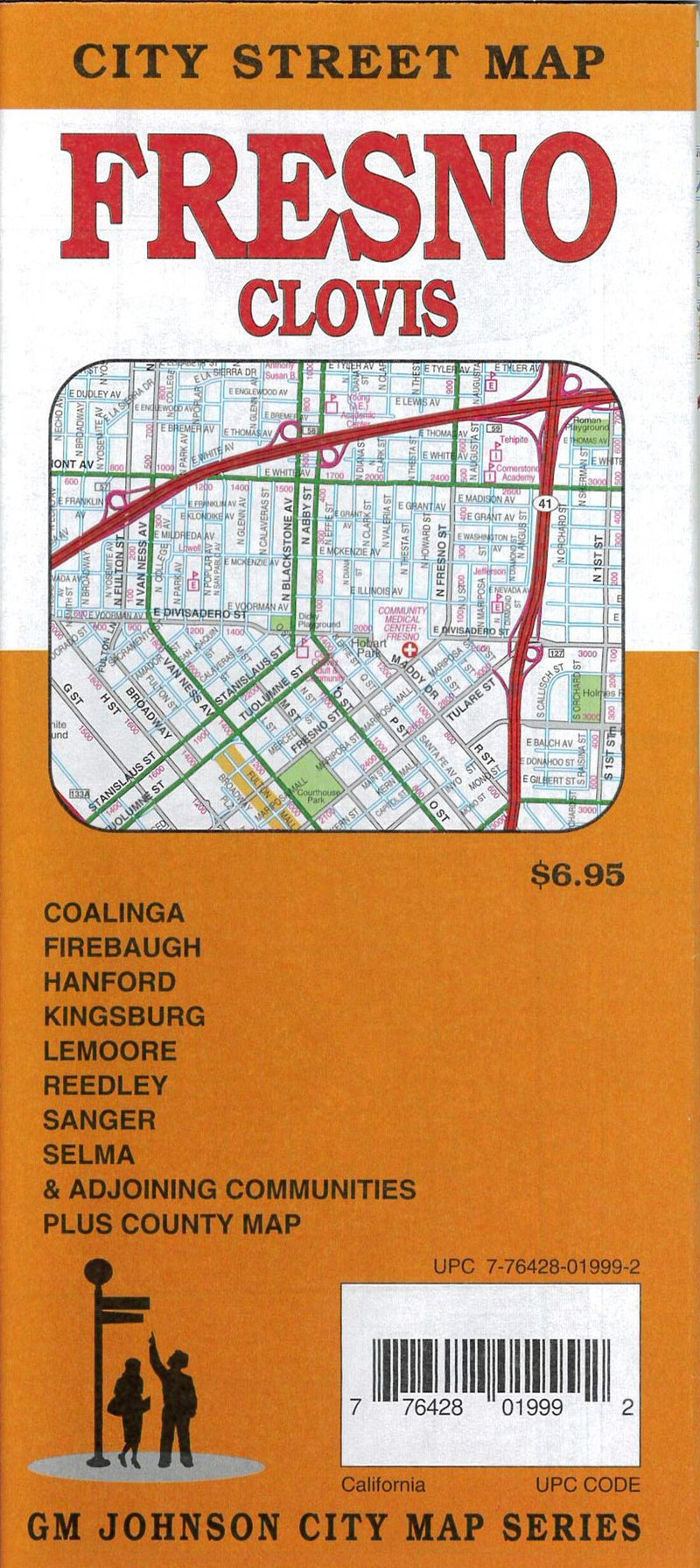 Fresno And Clovis, California Road Map