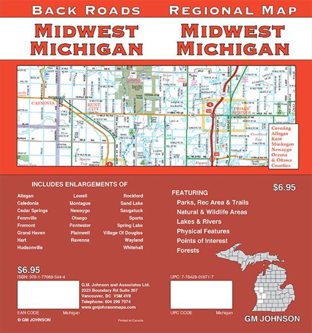 Midwest Michigan: Regional Map = Midwest Michigan: Back Roads