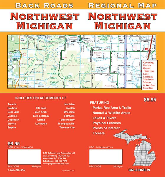 Northwest Michigan: Regional Map = Northwest Michigan: Back Roads