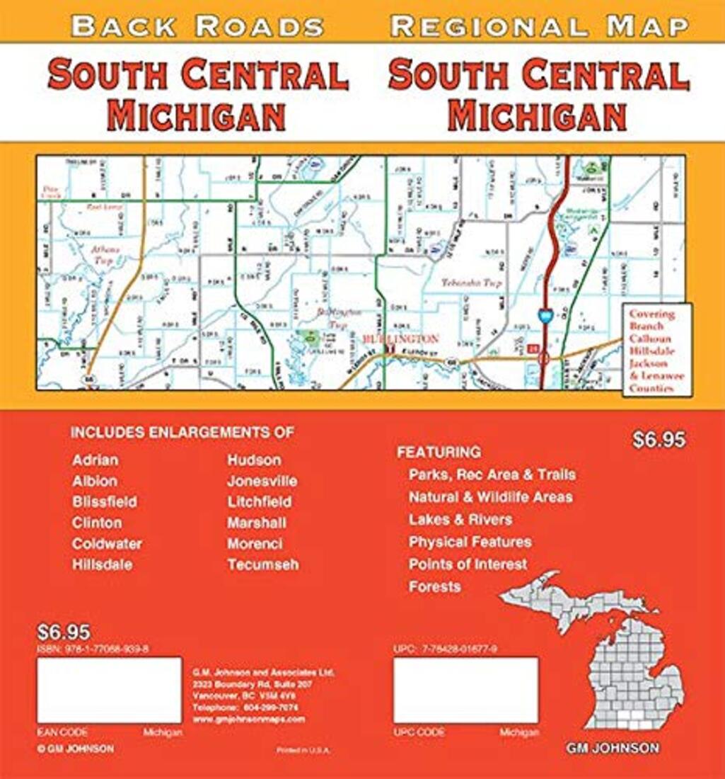 SouthCentral Michigan: Regional Map = SouthCentral Michigan: Back Roads