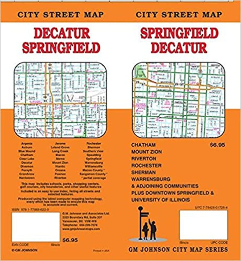 Springfield: Decatur: City Street Map = Decatur: Springfield: City Street Map