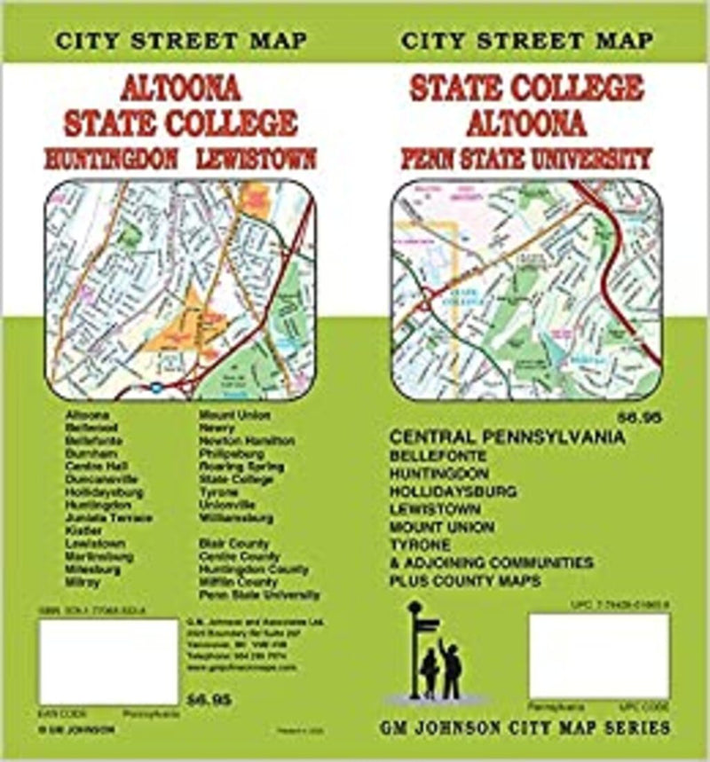 State College: Altoona: Penn State University: City Street Map = Altoona: State College: Huntingdon: Lewiston: City Street Map
