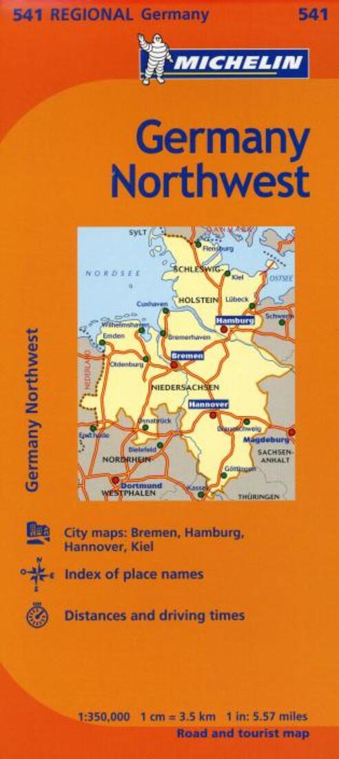 Germany Northwest Road And Tourist Map