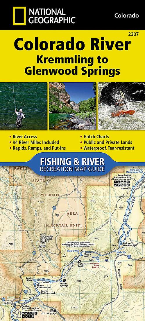Colorado River: Kremmling To Glenwood Springs Travel Map