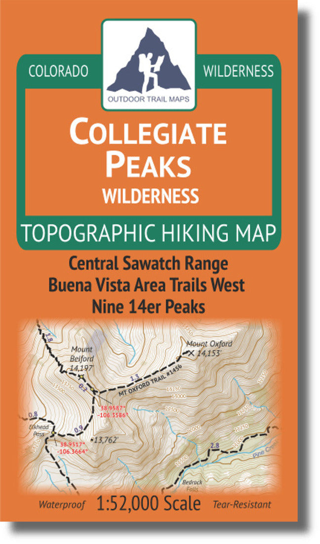 Collegiate Peaks Wilderness 1:52K Travel Map