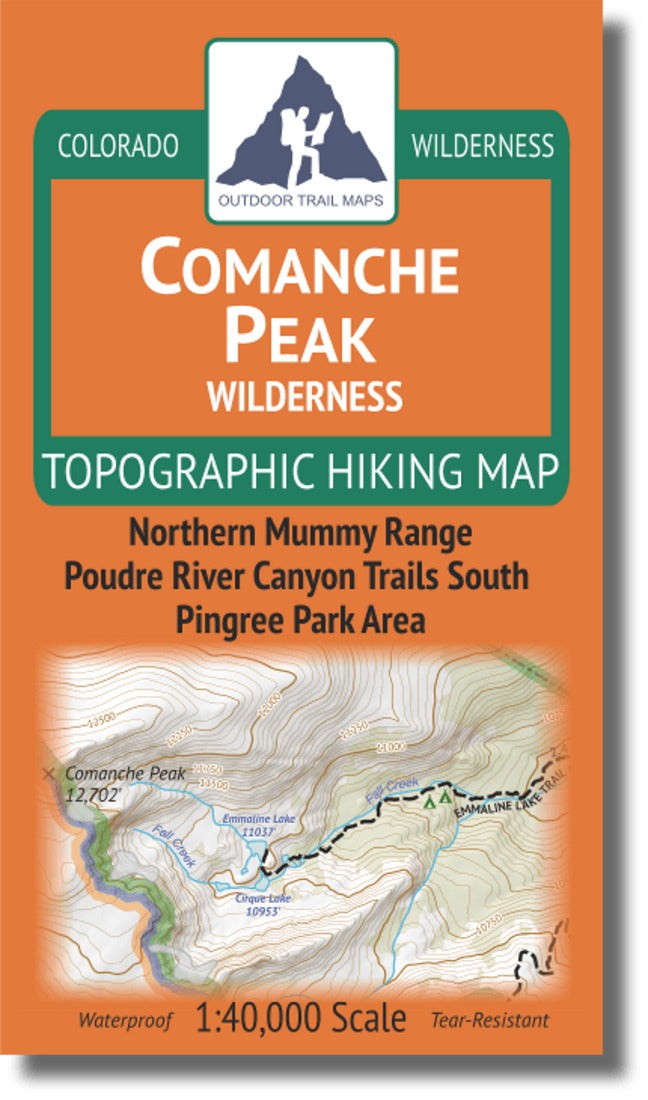 Comanche Peak Wilderness 1:40K Travel Map