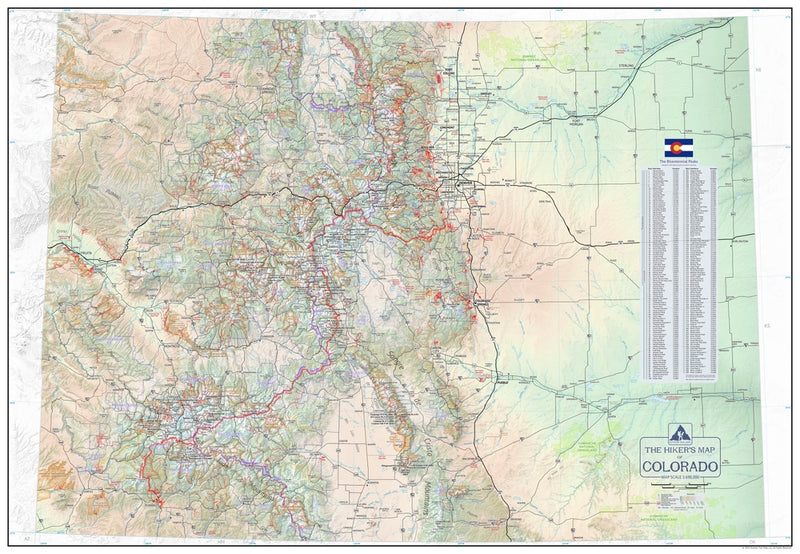 Hikers Map Of Colorado