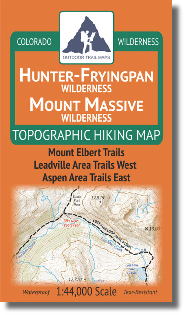 Hunter-Fryingpan / Mount Massive Wilderness 1:44K Travel Map