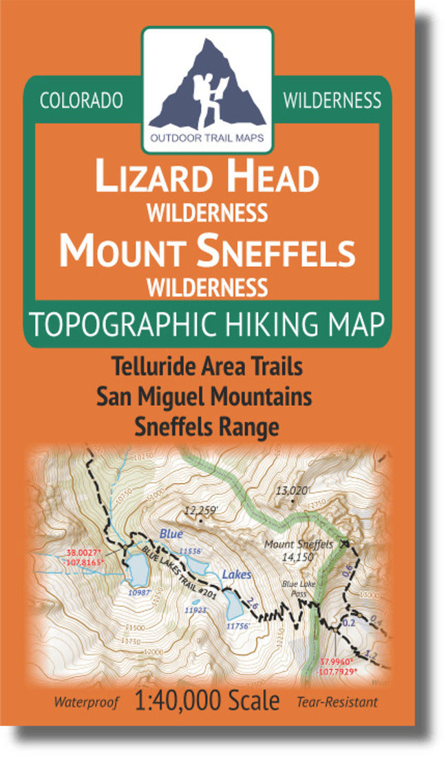 Lizard Head / Mount Sneffels Wilderness 1:40K Travel Map