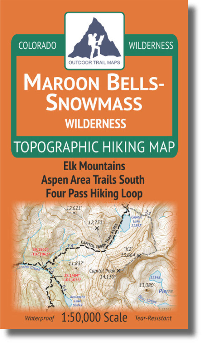 Maroon Bells-Snowmass Wilderness 1:50K Travel Map