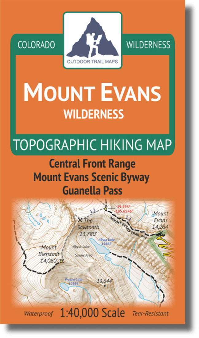 Mount Evans Wilderness 1:40K Travel Map