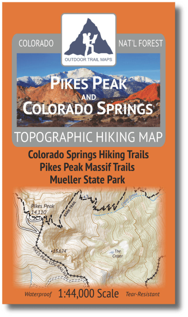 Pikes Peak And Colorado Springs 1:44K Travel Map