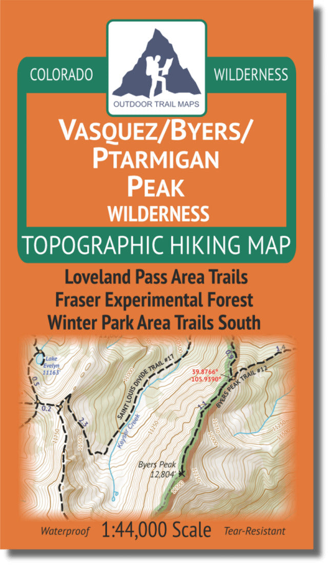 Vasquez / Byers / Ptarmigan Peak Wilderness Travel Map