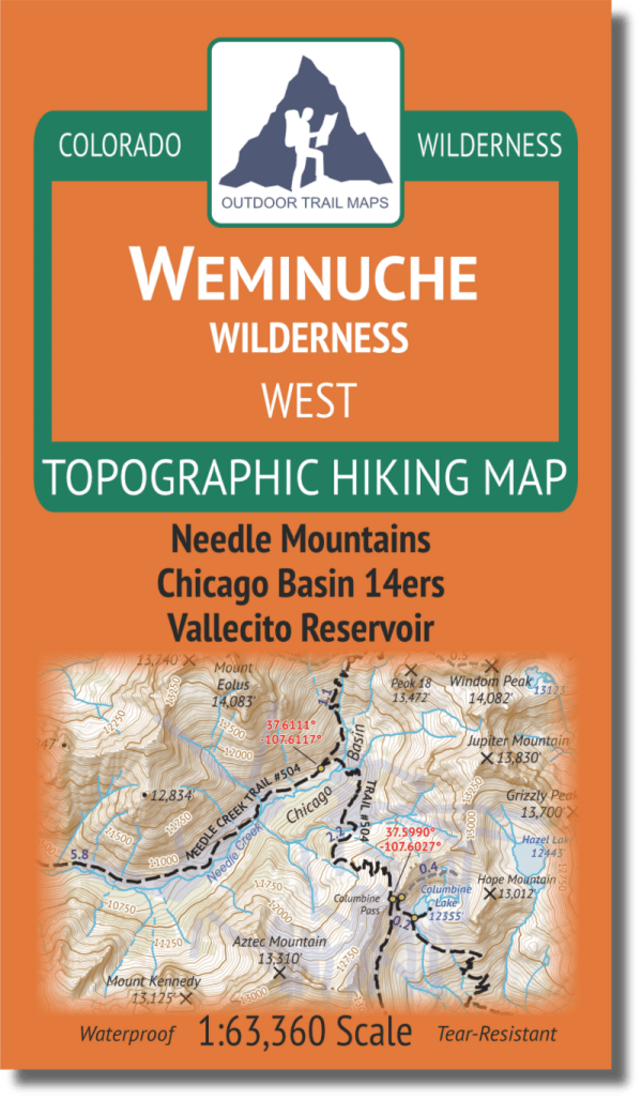Weminuche Wilderness - West Travel Map