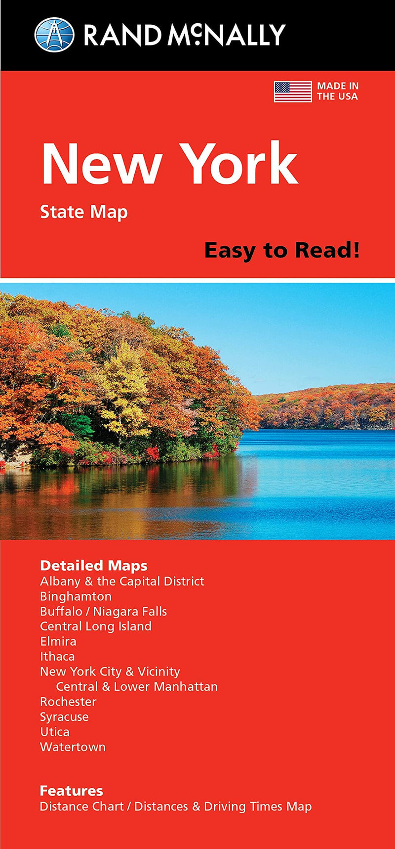 New York State Easy To Read Folded Map