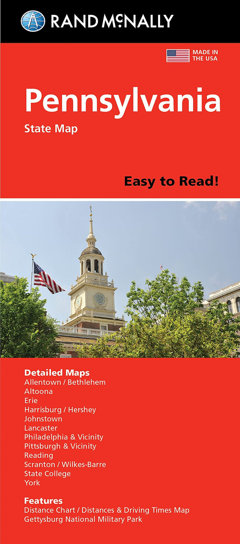 Pennsylvania Easy To Read Folded Map