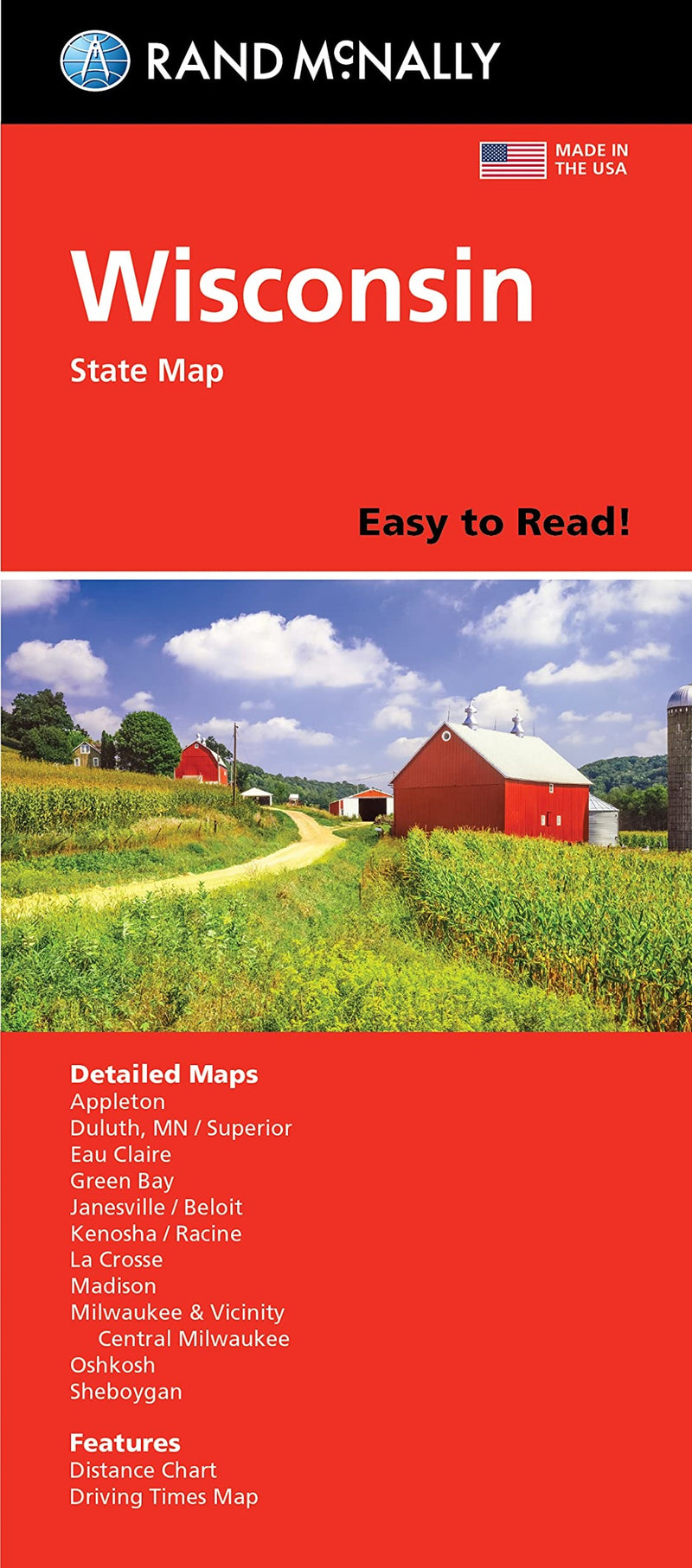 Wisconsin, Easy To Read State Map