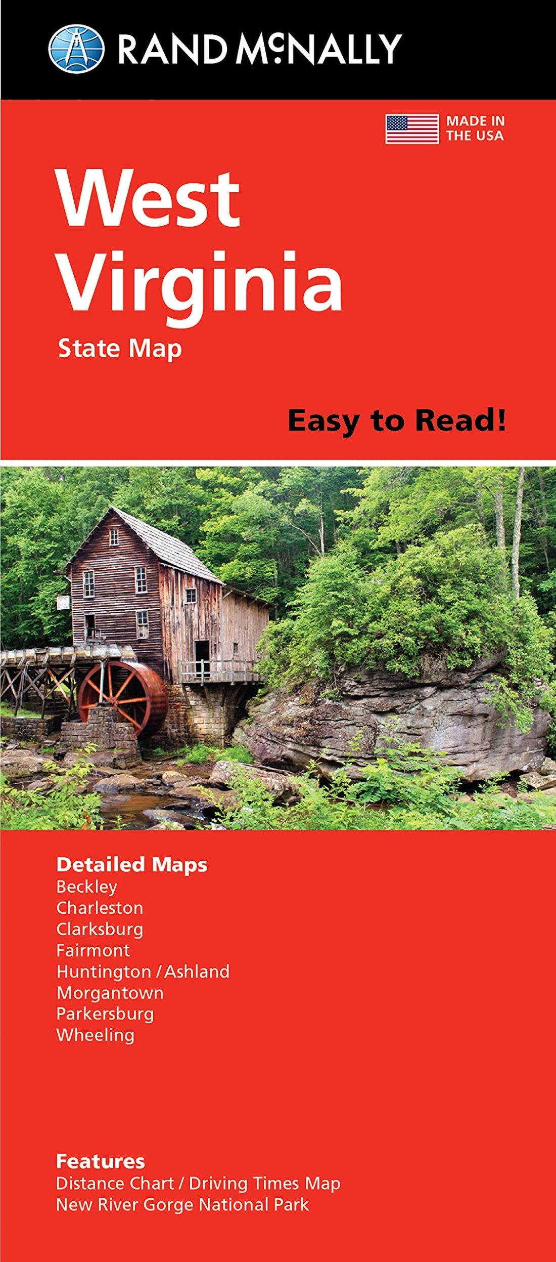 West Virginia Easy To Read Folded Map