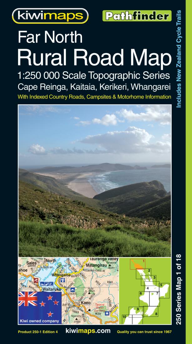 Far North: Rural Road Map: 1:250,000 Scale Topographic Series: Cape Reinga, Kaitaia, Kerikeri, Whangarei