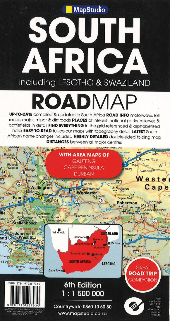 SouthAfrica Road Map: Including Lesotho And Swaziland 1:1 500 000