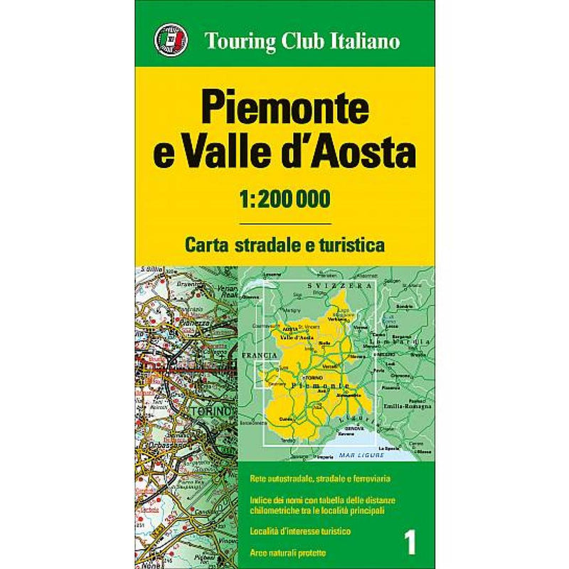 Piedmont And Valle D'Aosta, Italy Road Map