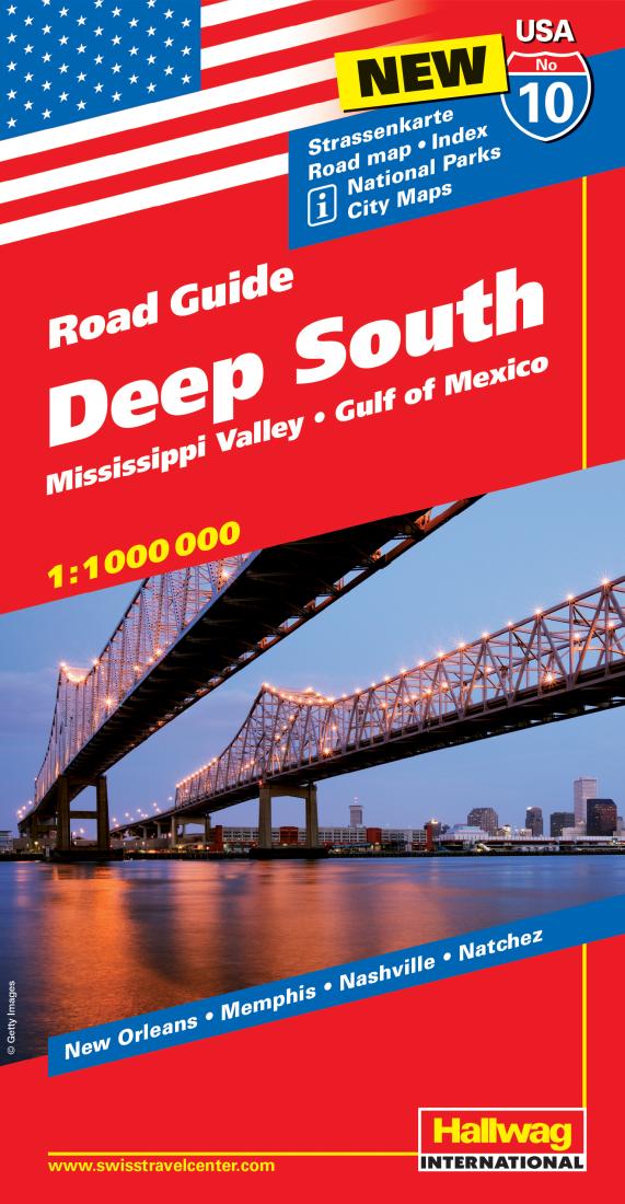 Deep South: Mississippi Valley: Gulf Of Mexico: Road Guide Travel Map