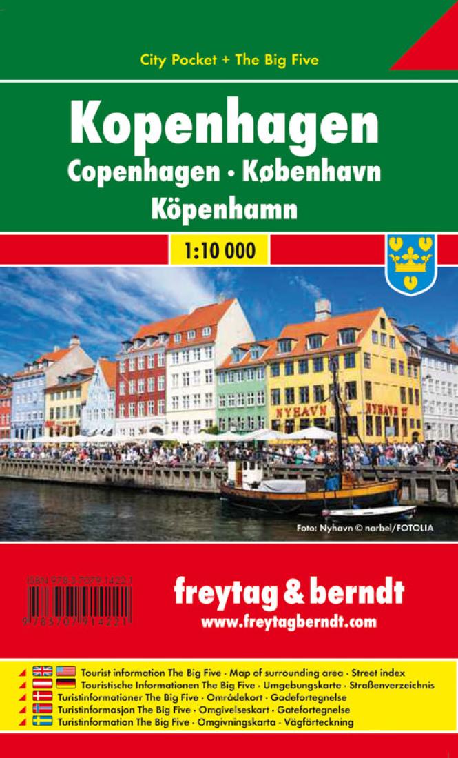 Kopenhagen = Copenhagen: City Pocket + The Big Five = København = Köpenhamn Travel Map