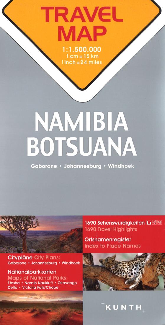 Namibia, Botswana: Travel Map = Namibia, Botsuana