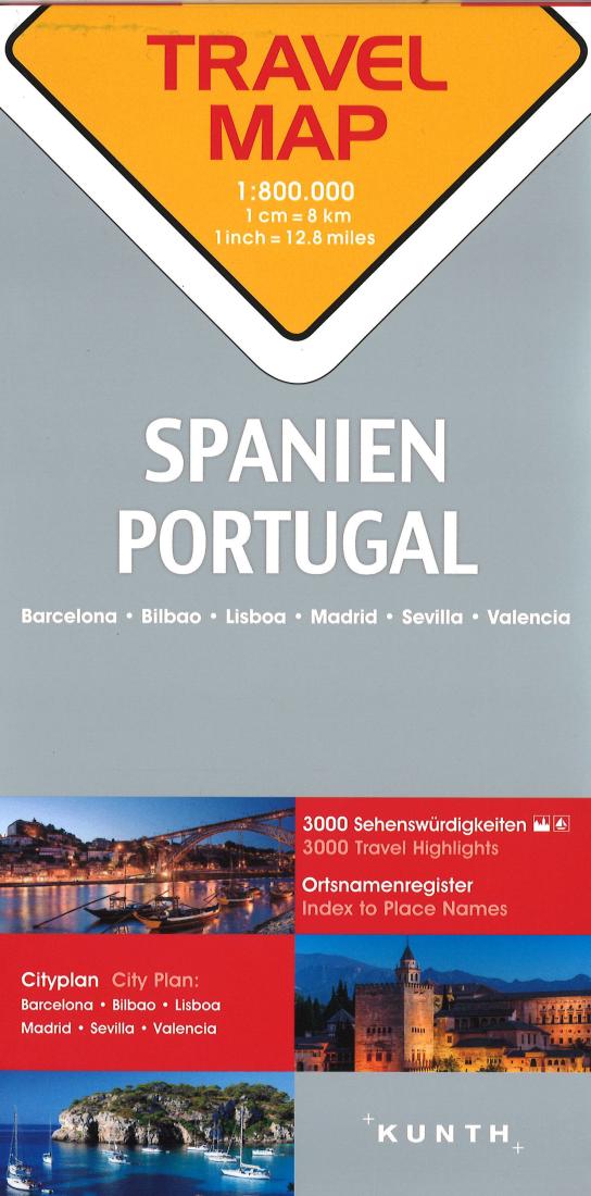 Spanien: Portugal: Travel Map, 1:800 000: Barcelona, Bilbao, Lisboa, Madrid, Sevilla, Valencia = Spain: Portugal: Travel Map, 1:800 000: Barcelona, Bilbao, Lisboa, Madrid, Sevilla, Valencia