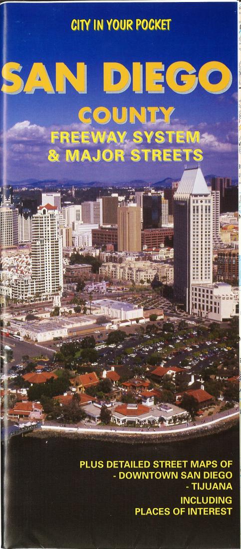 San Diego County: Freeway System & Major Streets Road Map