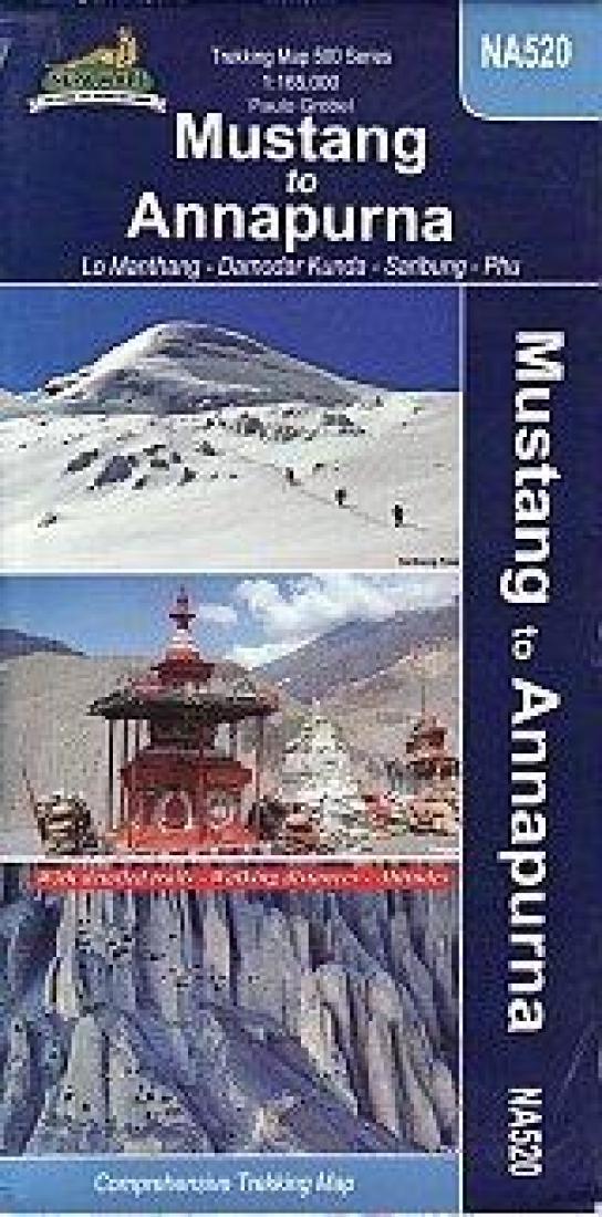 Mustang To Annapurna, Nepal Trekking Map Na520