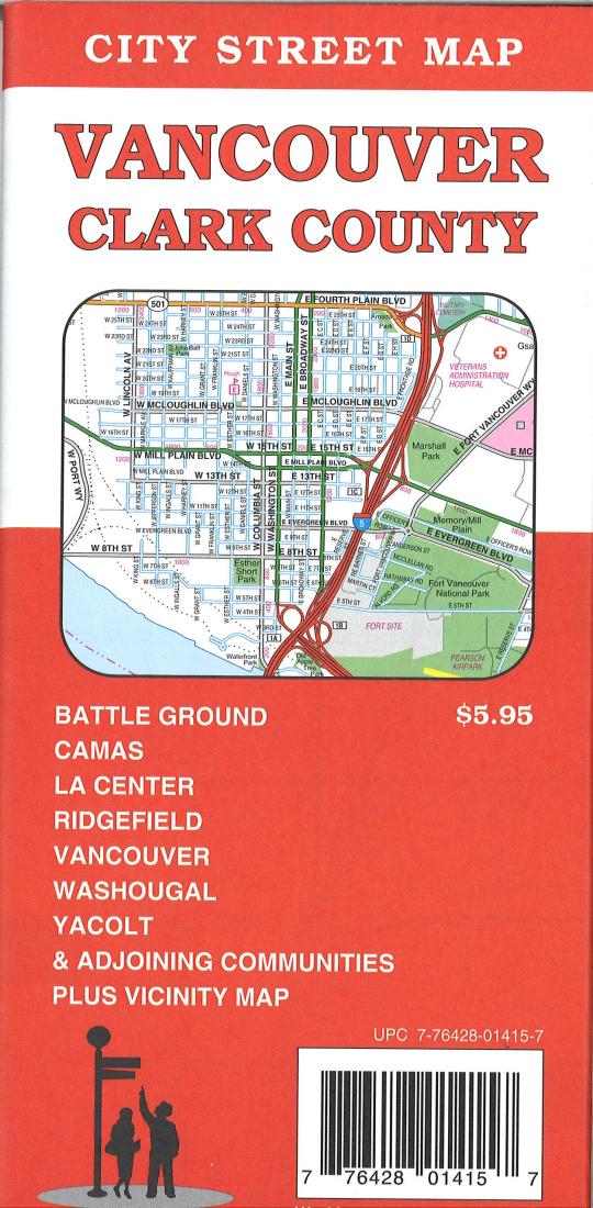 Vancouver And Clark County, Washington Road Map