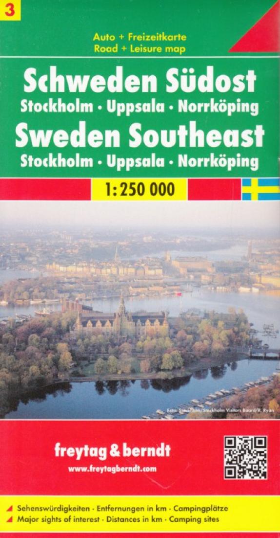 Schweden Südost: Stockholm: Uppsala: Norrköping = Sweden Southeast: Stockholm: Uppsala: Norrköping Travel Map