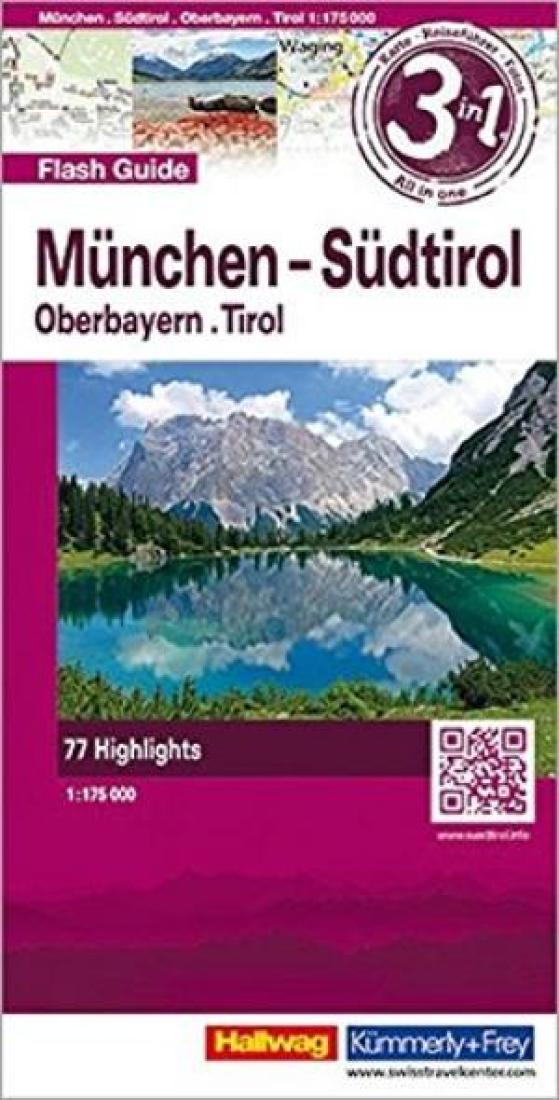 München-Südtirol: Oberbayern . Tirol: Flash Guide Travel Map