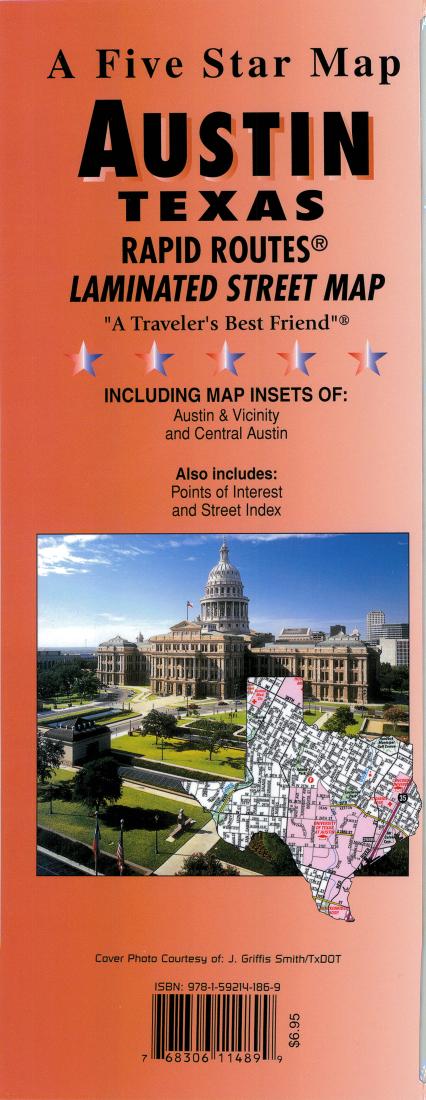 Austin: Texas: Rapid Routes: Laminated Street Map