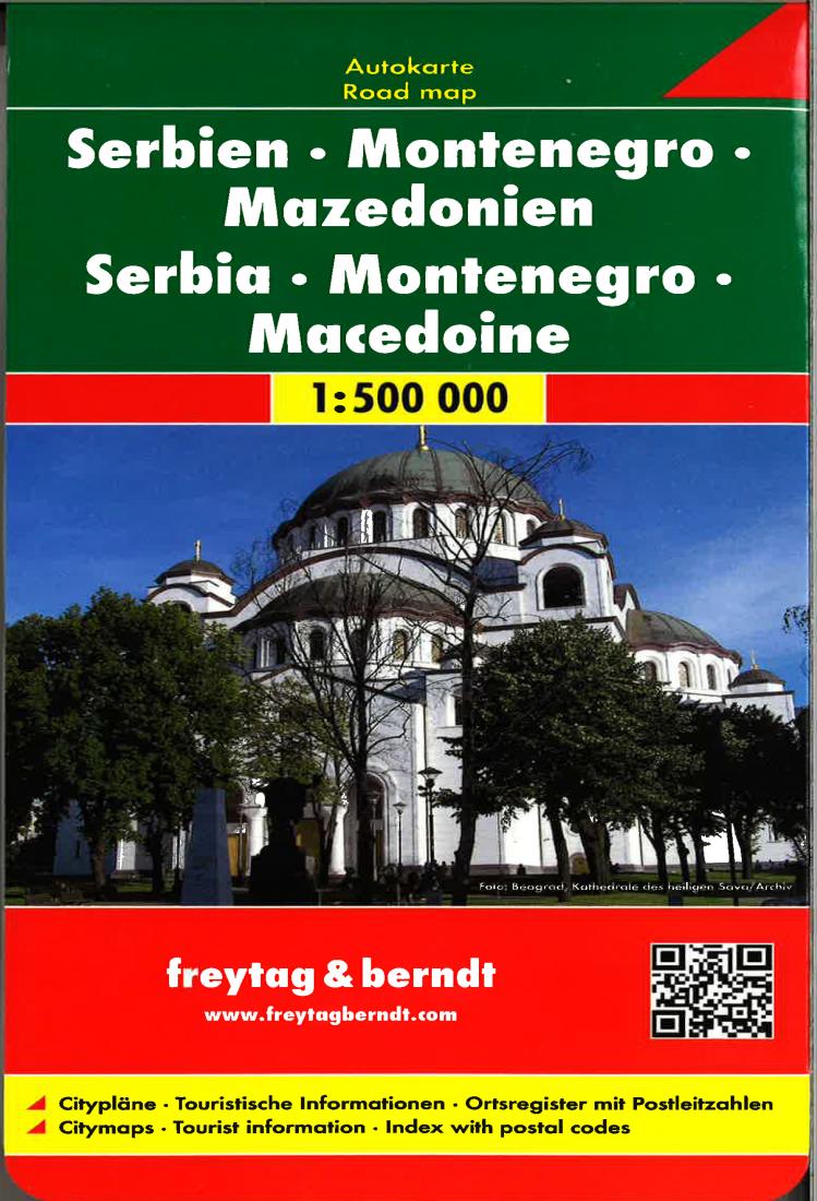 Serbien: Montenegro: Mazedonien = Serbia: Montenegro: Macedoine = Serbia: Montenegro: Macedonia Travel Map