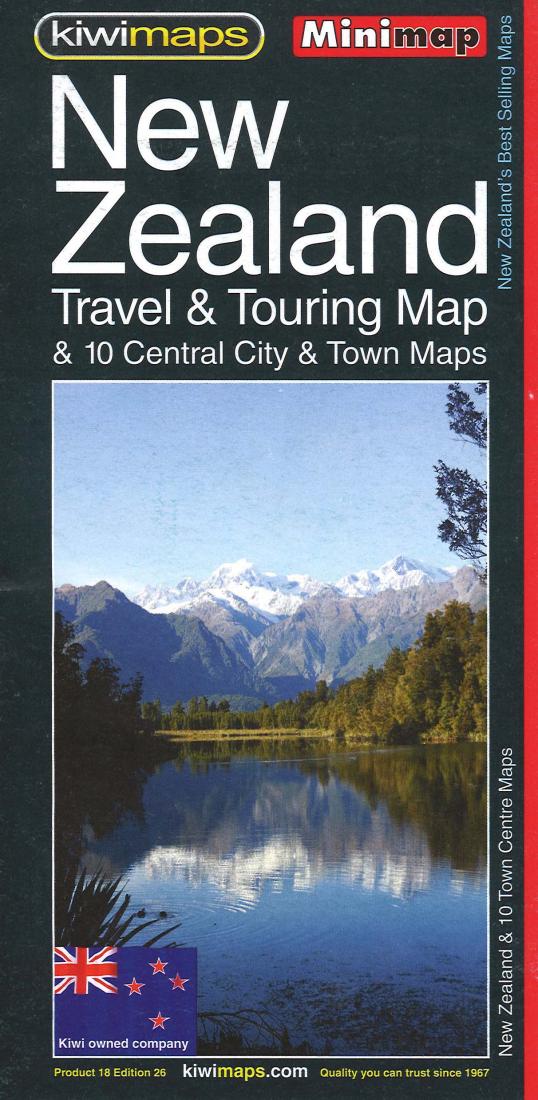 New Zealand : Travel & Touring Map: & 10 Central City & Town Maps