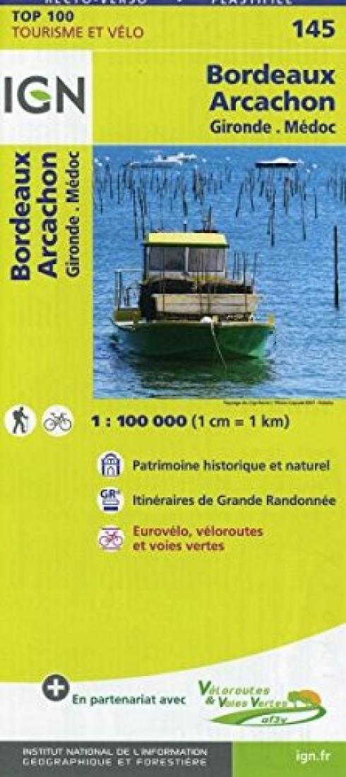 Bordeaux - Arcachon France 1:100,000 Topographic Map - Sheet #145