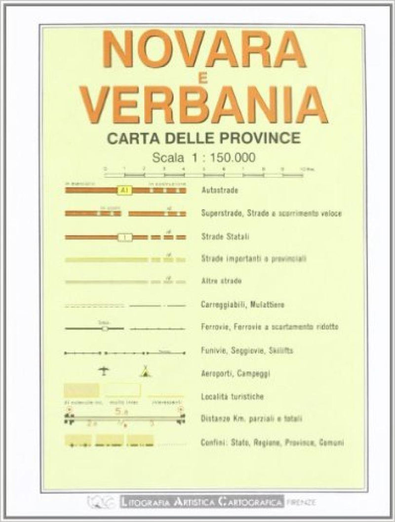Novara E Verbania: Carta Delle Province: Scala 1: 150.000 Road Map