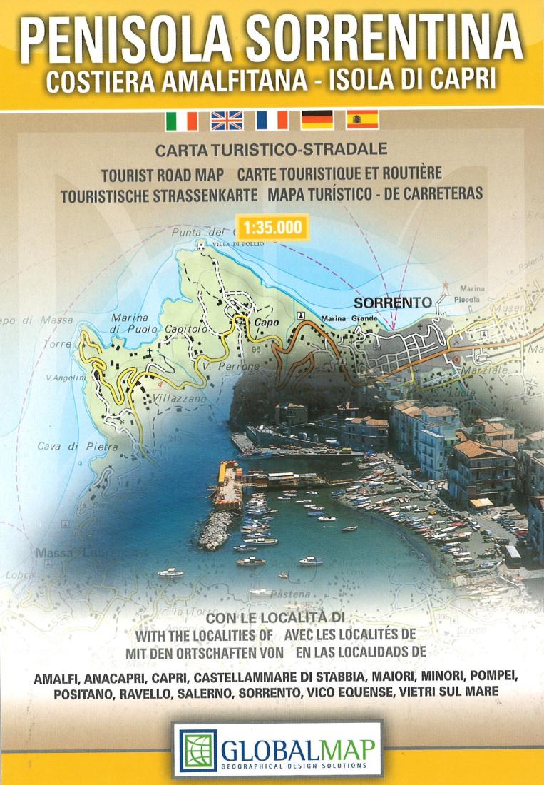 Penisola Sorrentina: Costiera Amalfitana - Isola Di Capri: Carta Turistico-Stradale Travel Map