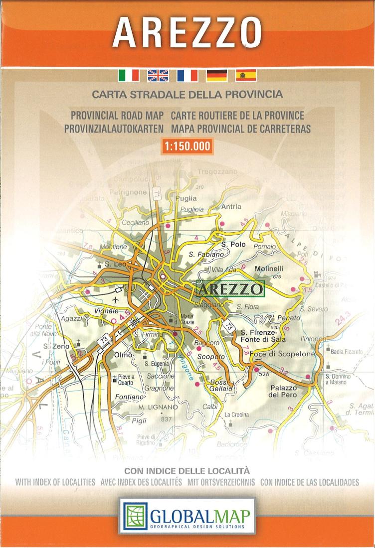 Arezzo: Carta Stradale Della Provincia Road Map