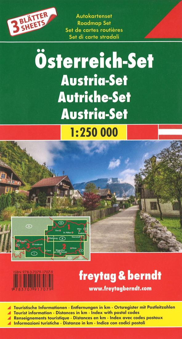 Österreich-Set: Autokartenset, 1:250 000 = Austria-Set: Road Map Set, 1:250 000 = Autriche-Set: Set De Cartes Routières, 1:250 000 = Austria-Set: Set Di Carte Stradali, 1:250 000