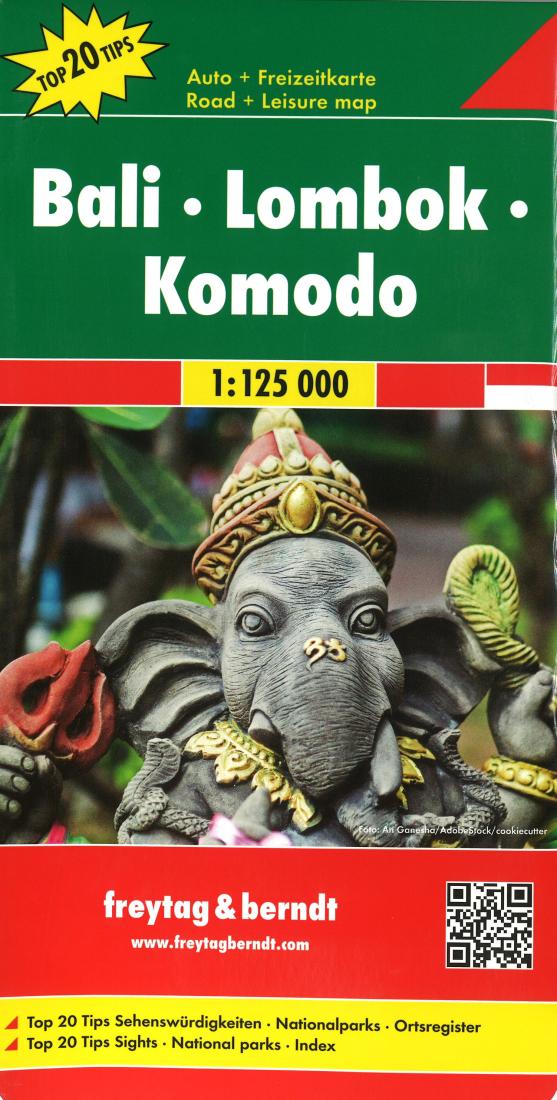 Bali, Lombok, Komodo: Auto + Freizeitkarte, 1:125 000 = Bali, Lombok, Komodo: Road And Leisure Map, 1:125 000 = Bali, Lombok, Komodo: Carte Routière + De Loisirs, 1:125 000 = Bali, Lombok, Komodo: Carta Stradale + Turistica, 1:125 000 = Bali, Lom