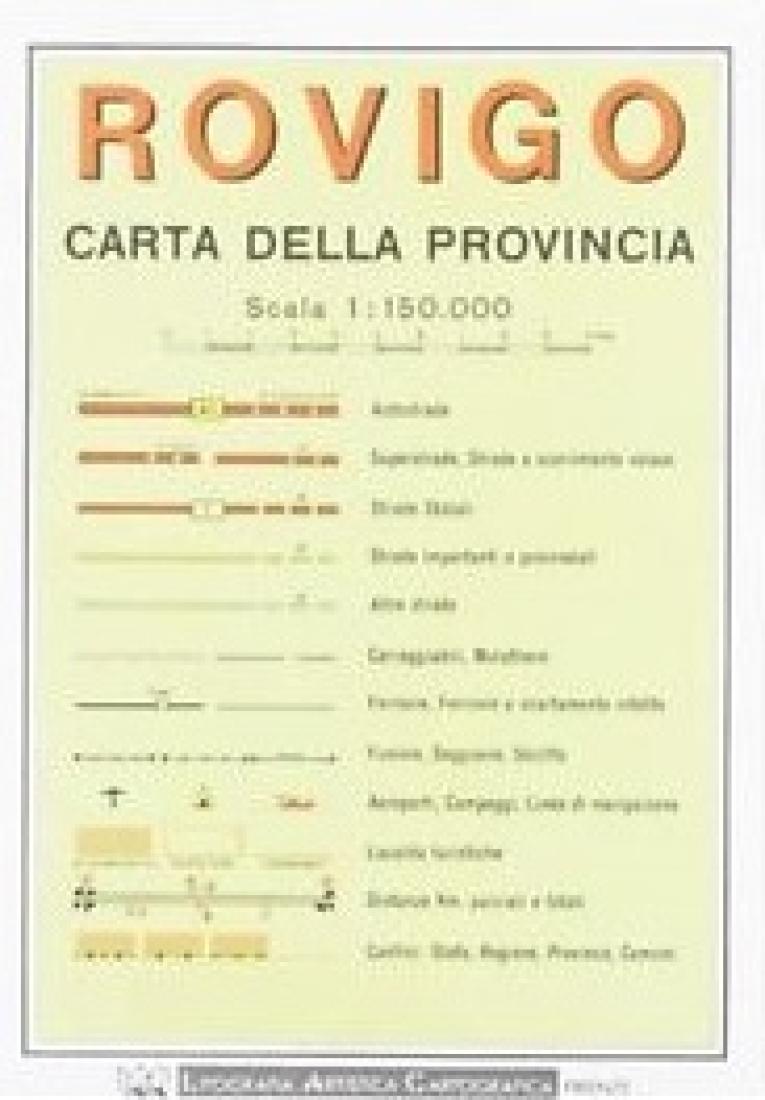 Rovigo: Carta Della Provincia: Scala 1:150.000 Road Map